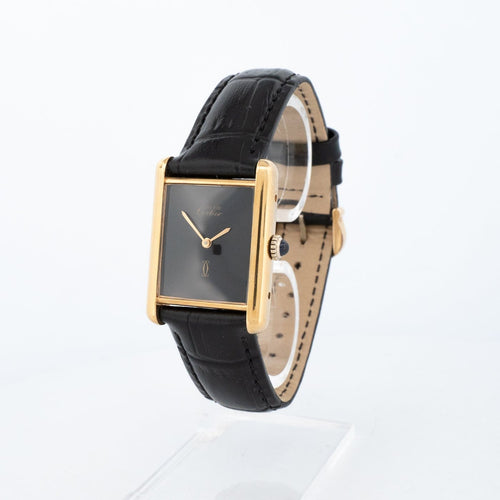 Montre Cartier Tank Must - Montre à cadran noir LM 58 Facettes 374