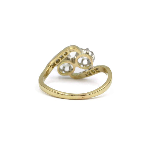 Bague 51 Toi & Moi - Bague en or jaune, or blanc et diamants 58 Facettes 250320R