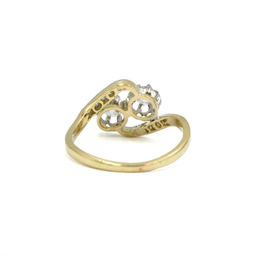 Bague 51 Toi & Moi - Bague en or jaune, or blanc et diamants 58 Facettes 250320R