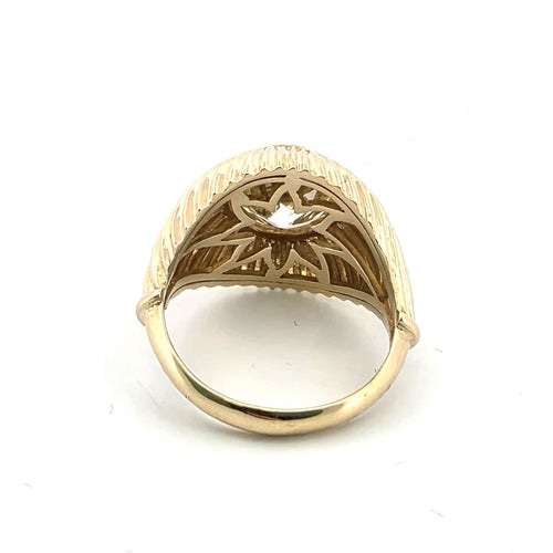 Bague 52 Bague années 1970 - Diamant taille old mine en or jaune 18 ct 58 Facettes 294/26 G