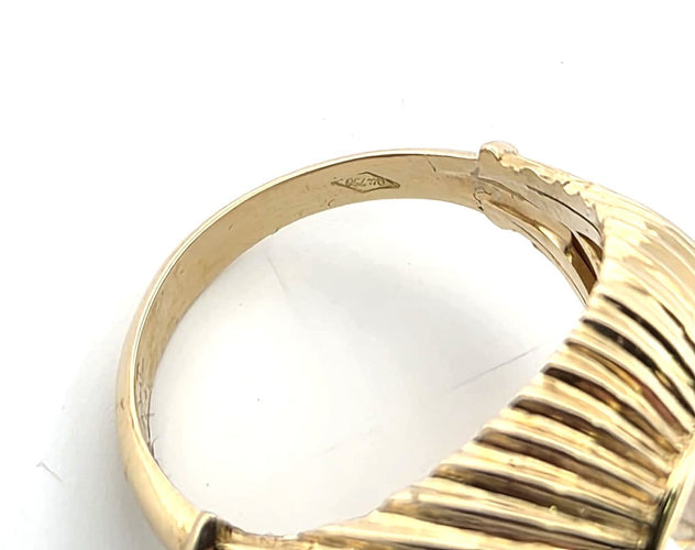 Bague 52 Bague années 1970 - Diamant taille old mine en or jaune 18 ct 58 Facettes 294/26 G