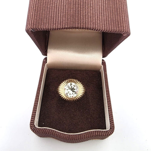 Bague 52 Bague années 1970 - Diamant taille old mine en or jaune 18 ct 58 Facettes 294/26 G