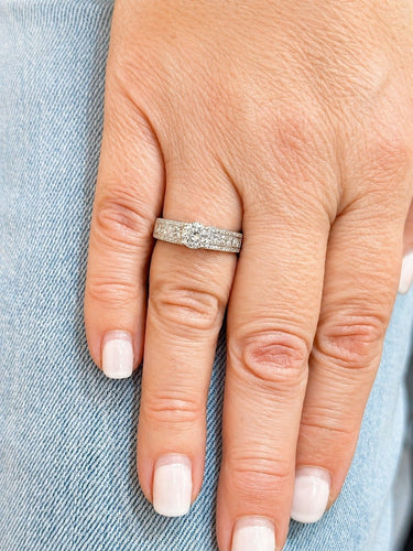 Bague 56 Solitaire - Bague en or blanc 18 carats et diamants naturels 58 Facettes 90291-ac11996