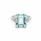 Bague 54 Bague - Aigue-marine 6,0 ct en or blanc 18k et diamants 58 Facettes 50452