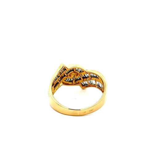 Bague 56 Eternal Waves - Bague en or blanc 750 et diamants taille baguette 58 Facettes 50453
