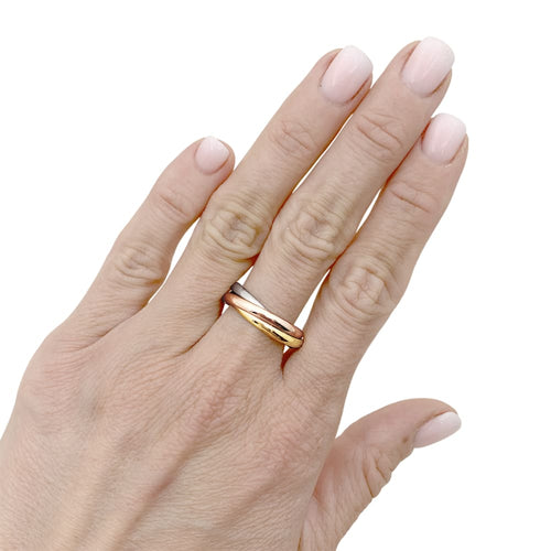 Bague 56 Bague Cartier, "Trinity", 3 ors, petit modèle. 58 Facettes 35580