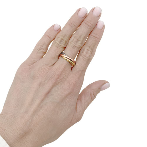 Bague 56 Bague Cartier, "Trinity", 3 ors, petit modèle. 58 Facettes 35580