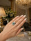 Bague 56 Bague Art déco géométrique en or blanc 18k, émeraudes colombiennes et diamants 58 Facettes 50455