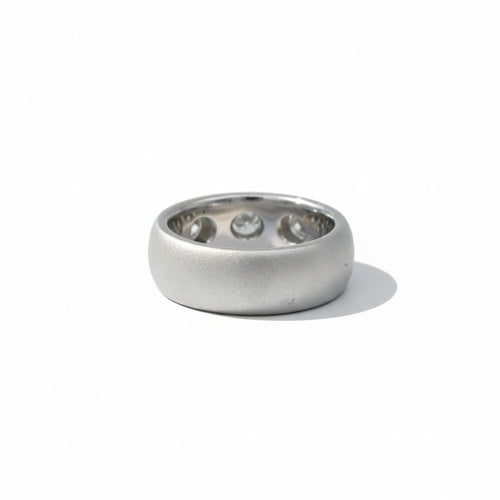 Bague 55 Bague en or blanc 18 carats sertie de 3 diamants 58 Facettes 1.0000179/7