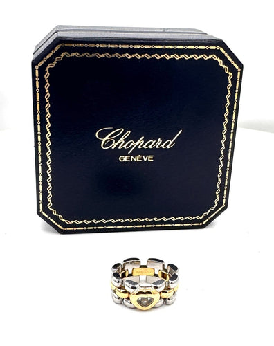 Bague 56 Chopard Happy Diamonds L.U.C - Bague articulée en or jaune 18 carats 58 Facettes 260047