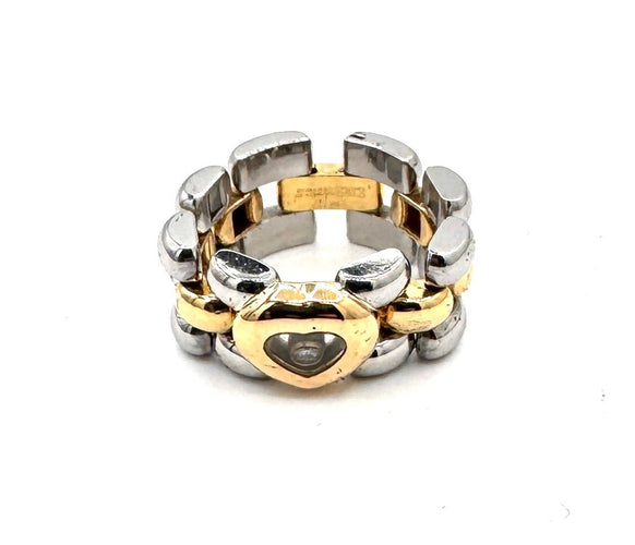 Bague 56 Chopard Happy Diamonds L.U.C - Bague articulée en or jaune 18 carats 58 Facettes 260047