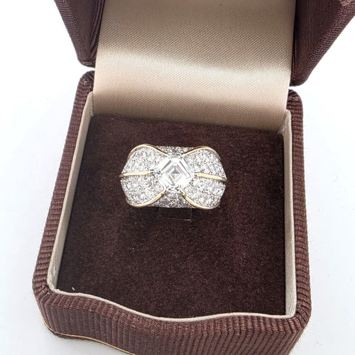 Bague 52 Bague rétro - Diamants en or jaune 18 ct 58 Facettes 294/26 D