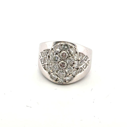 Bague 57 Bague en or blanc 18 ct avec diamants 58 Facettes 155/B OC