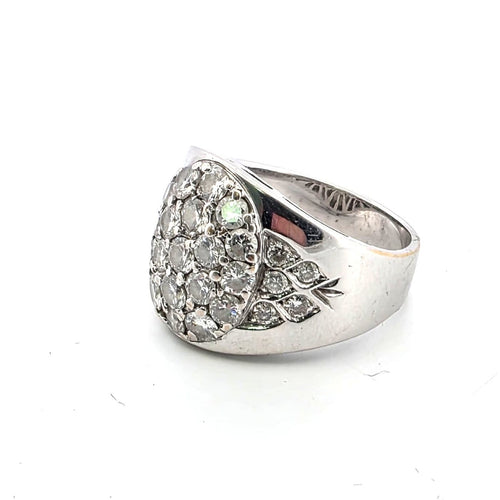 Bague 57 Bague en or blanc 18 ct avec diamants 58 Facettes 155/B OC