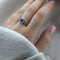 Bague 55 Bague en or blanc 18 carats avec saphir et diamants 58 Facettes Bague 144/1