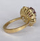 Bague 52 Bague cocktail entourage en or jaune 18 ct avec grenat et diamants 58 Facettes ring