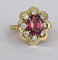 Bague 52 Bague cocktail entourage en or jaune 18 ct avec grenat et diamants 58 Facettes ring