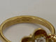 Bague 52 Bague cocktail entourage en or jaune 18 ct avec grenat et diamants 58 Facettes ring
