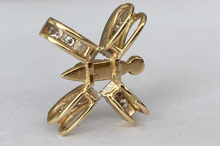 Pendentif Pendentif papillon en or blanc/jaune 18 kt et diamants 58 Facettes pendant
