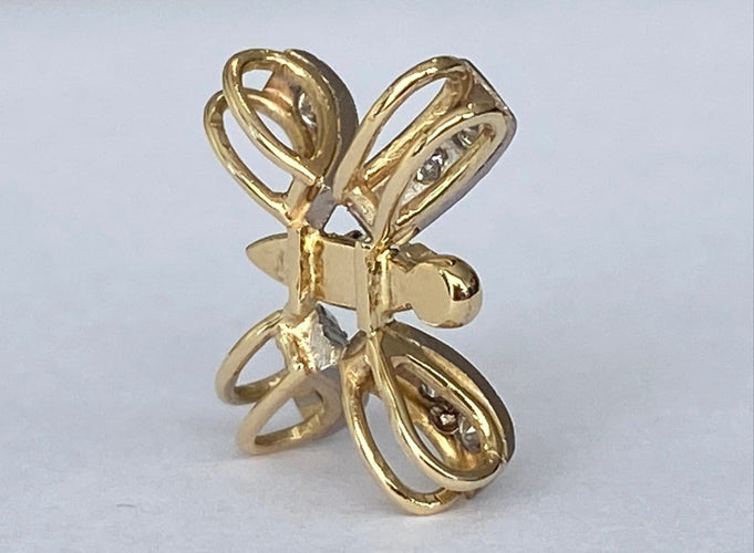 Pendentif Pendentif papillon en or blanc/jaune 18 kt et diamants 58 Facettes pendant
