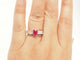 Bague 53 Bague en or blanc 18 carats avec rubis 1,30 ct et diamants 0,74 ct 58 Facettes 33747