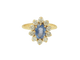 Bague 50.5 Bague entourage en or jaune 18 kt saphir Ceylan 1 ct et diamants 58 Facettes 33720