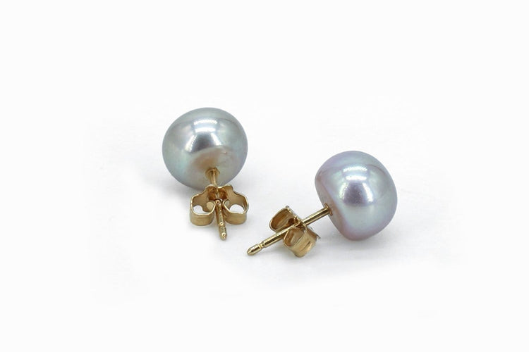 Boucles d'oreilles Puces d'oreilles - Perles d'eau douce en or jaune 18 carats 58 Facettes Puces d'oreilles 149/5