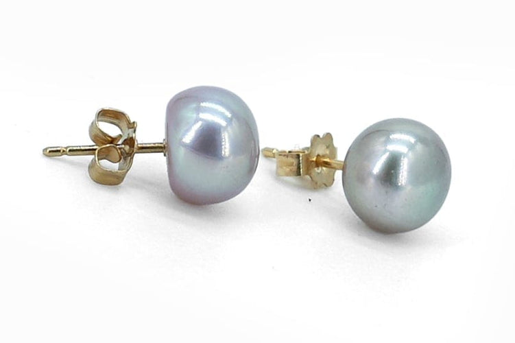 Boucles d'oreilles Puces d'oreilles - Perles d'eau douce en or jaune 18 carats 58 Facettes Puces d'oreilles 149/5