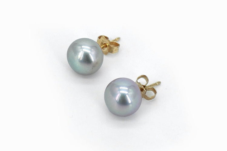 Boucles d'oreilles Puces d'oreilles - Perles d'eau douce en or jaune 18 carats 58 Facettes Puces d'oreilles 149/5