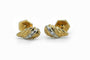 Boucles d'oreilles Puces d’oreilles gouttes godronnées en or jaune 18 carats et diamants 58 Facettes Puces d'oreilles 149/7