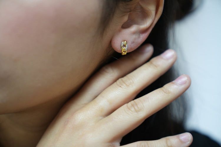 Boucles d'oreilles Mini créoles - Boucles d’oreilles en or jaune 18 carats et diamants 58 Facettes Mini Créoles 149/8