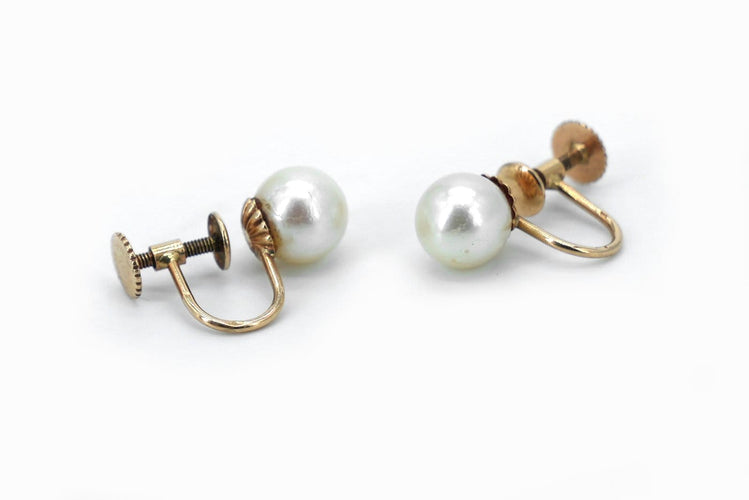 Boucles d'oreilles Boucles d’oreilles clips - Perles de culture en or rose 18 carats 58 Facettes Boucles d'oreilles 149-10
