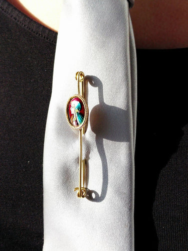 Broche Bonnadier Limoges - Épingle en or jaune 18 carats et émail 58 Facettes ID: 1750671