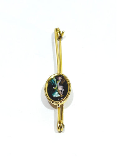 Broche Bonnadier Limoges - Épingle en or jaune 18 carats et émail 58 Facettes ID: 1750671