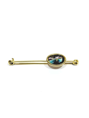 Broche Bonnadier Limoges - Épingle en or jaune 18 carats et émail 58 Facettes ID: 1750671