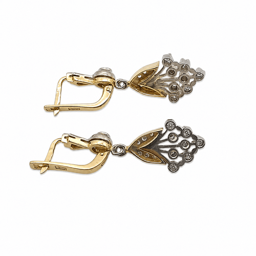 Boucles d'oreilles Boucles d'oreilles bouquet anciennes en or jaune et diamants 58 Facettes Boucles d'oreilles bouquet ancienne en or et diamants