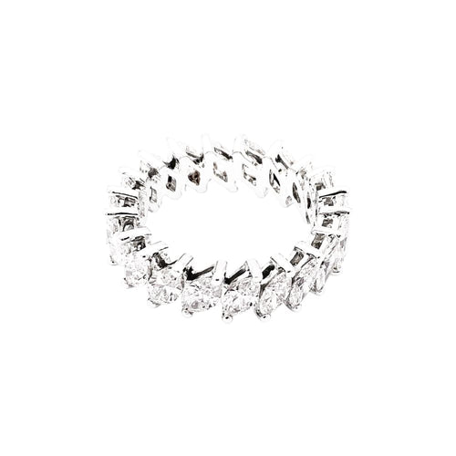 Bague 49 Alliance, platine et diamants navettes. 58 Facettes 35538