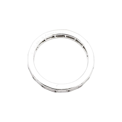 Bague 51 Bague Van Cleef & Arpels, alliance "Romance", platine et diamants baguettes. 58 Facettes 35590