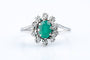 Bague 57 Bague choux en or blanc 18K avec émeraude et diamants 58 Facettes BGEMVDOC716-107