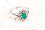 Bague 57 Bague choux en or blanc 18K avec émeraude et diamants 58 Facettes BGEMVDOC716-107