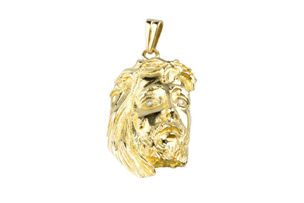 Pendentif Pendentif tête de Christ en or jaune 18 carats et diamants 58 Facettes PD112816-107