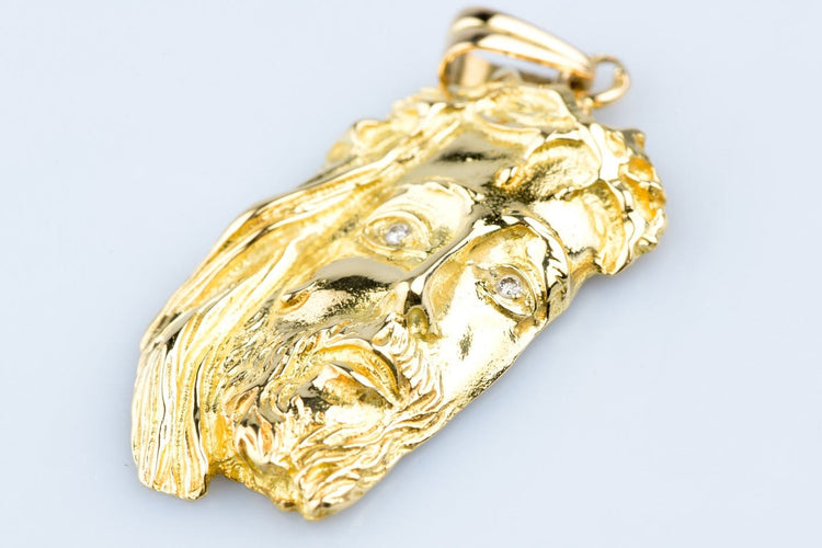 Pendentif Pendentif tête de Christ en or jaune 18 carats et diamants 58 Facettes PD112816-107