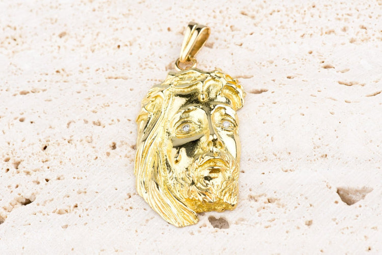 Pendentif Pendentif tête de Christ en or jaune 18 carats et diamants 58 Facettes PD112816-107