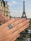 Bague 54 Art déco - Bague fleur en or blanc 18k saphirs et diamants pavés 58 Facettes 50458