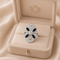 Bague 54 Art déco - Bague fleur en or blanc 18k saphirs et diamants pavés 58 Facettes 50458