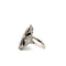 Bague 54 Art déco - Bague fleur en or blanc 18k saphirs et diamants pavés 58 Facettes 50458