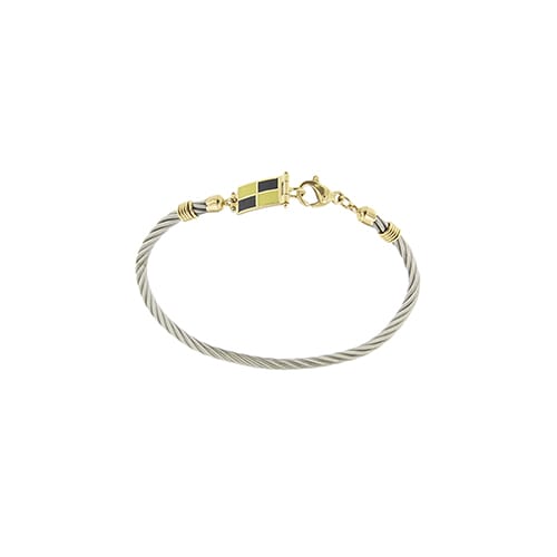 Bracelet Bracelet avec pavillon nautique en acier et or jaune 18 ct 58 Facettes 39307