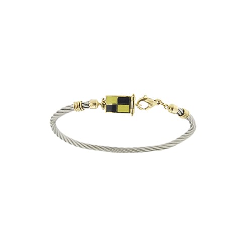 Bracelet Bracelet avec pavillon nautique en acier et or jaune 18 ct 58 Facettes 39307