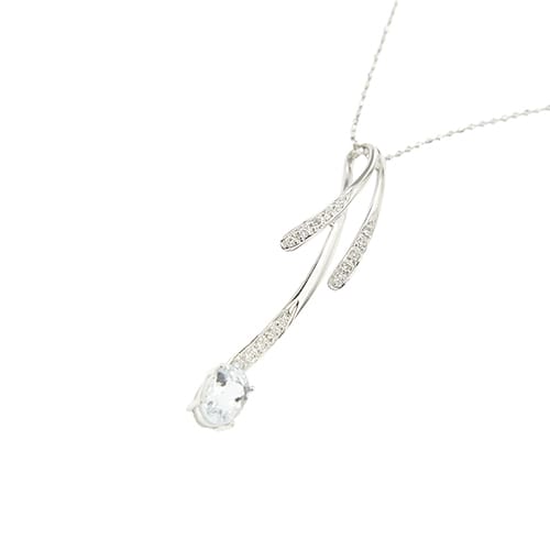 Collier Collier - Pendentif en or blanc 18 ct avec topaze et diamants 58 Facettes 41468