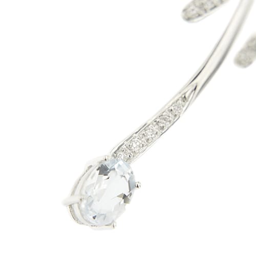 Collier Collier - Pendentif en or blanc 18 ct avec topaze et diamants 58 Facettes 41468